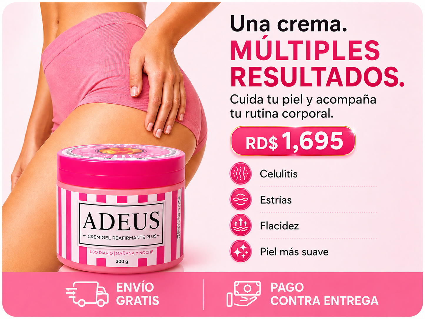 ADEUS Crema 300g – Crema Corporal para Celulitis, Estrías, Flacidez y Cuidado de la Piel