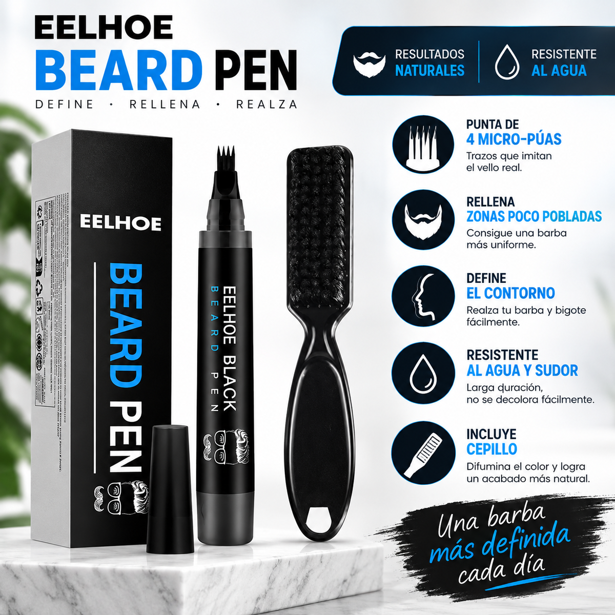 Kit de relleno de barba impermeable para hombres