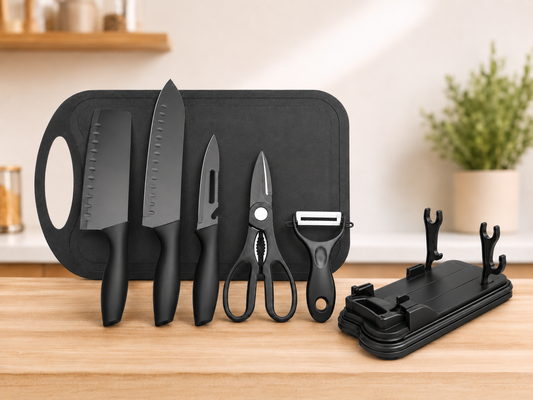 Black Knife Set – 7 Piezas